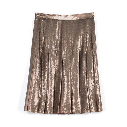 JJparty-C630 Women sequinned pleated party short skirt