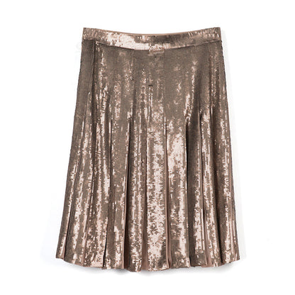 JJparty-C630 Women sequinned pleated party short skirt