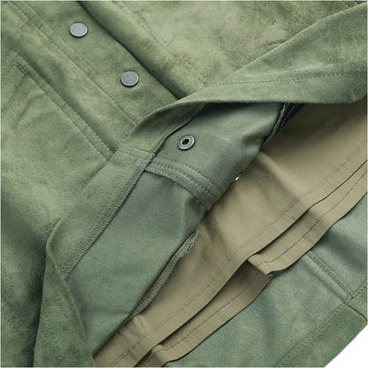 JJparty-G545 Women faux suede elasticated waist cargo mini skirt