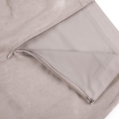 JJparty-G643 Women solid faux suede mock wrap mini skirt