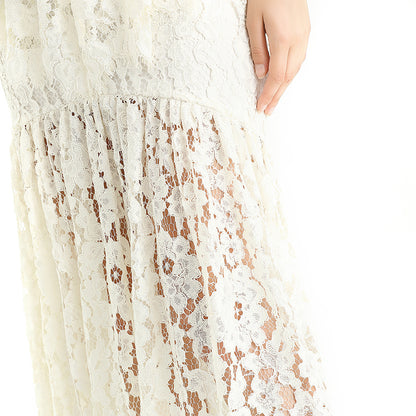 JJparty-D085 Women floral eyelash lace peplum-waist layered design mermaid dress
