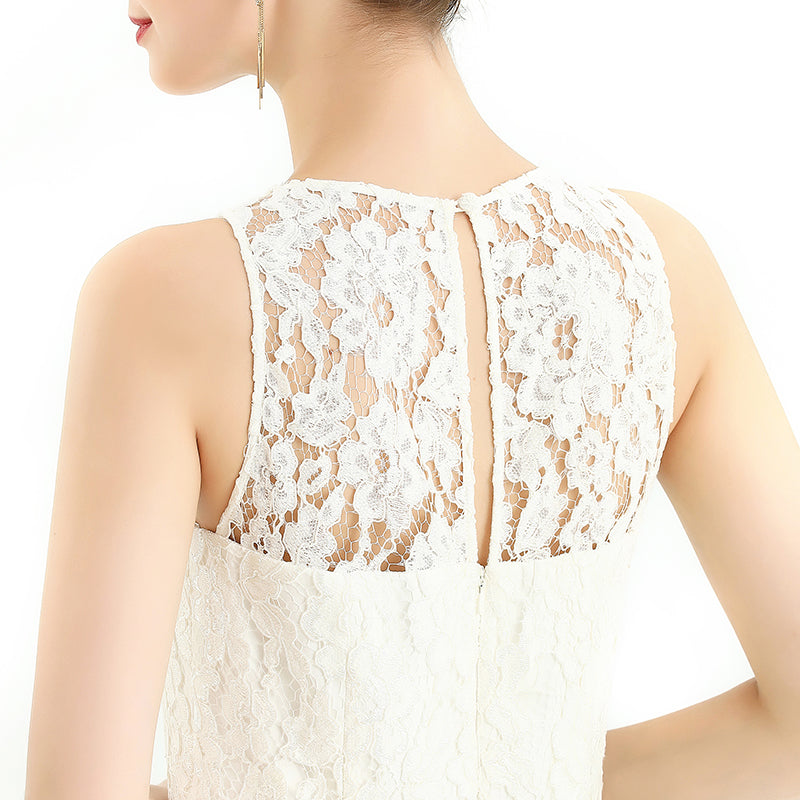 JJparty-D085 Women floral eyelash lace peplum-waist layered design mermaid dress